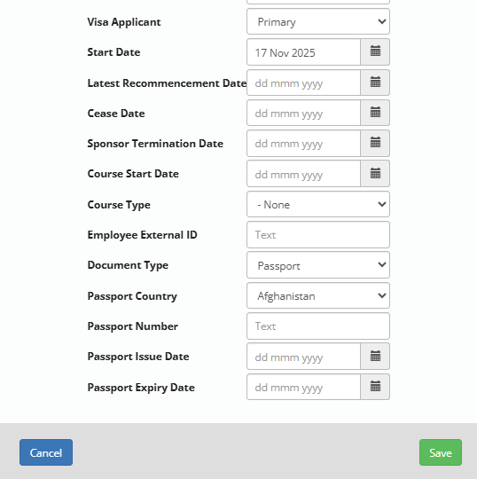 Edit import employee